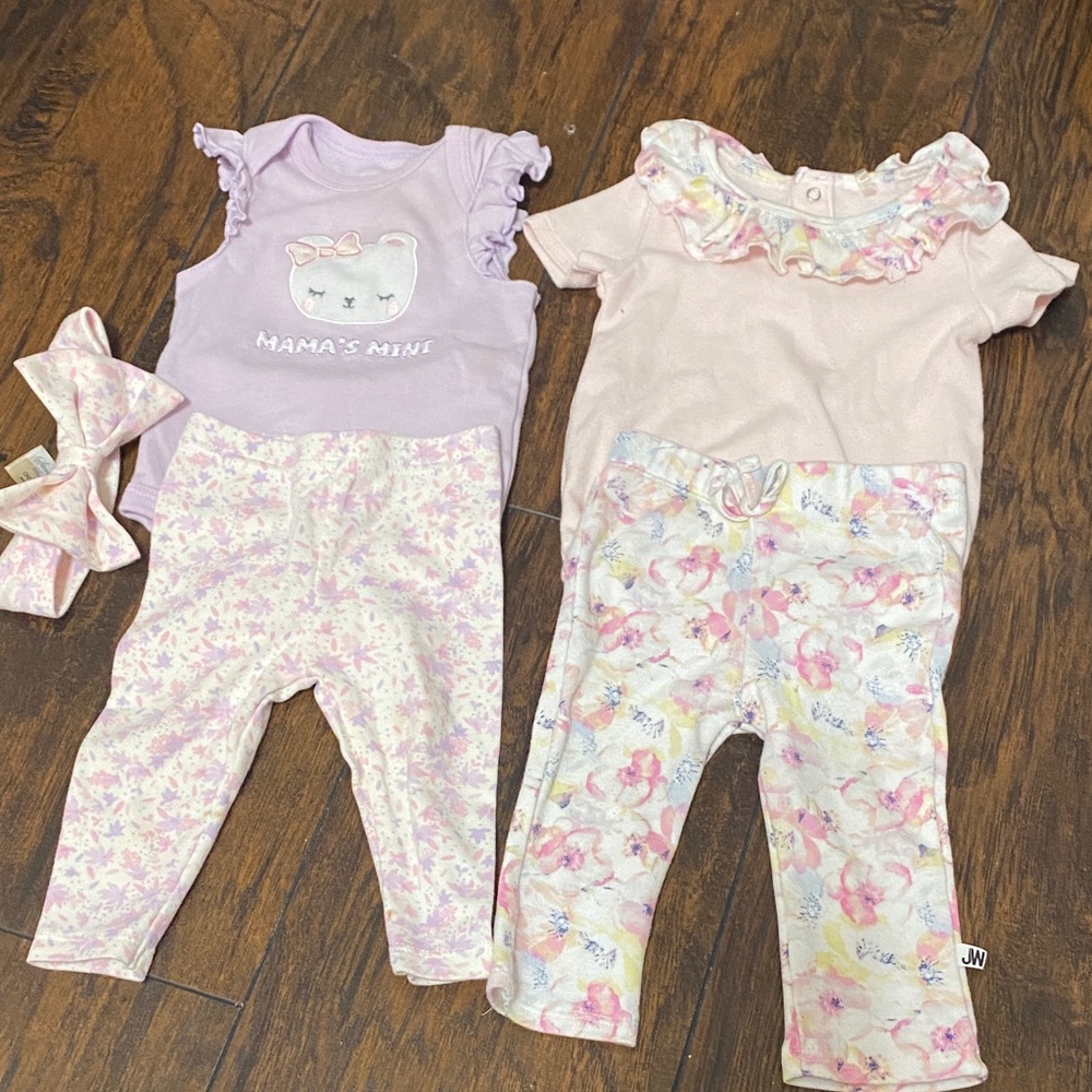 Adorable Baby Girl Outfit Set with Floral Pants